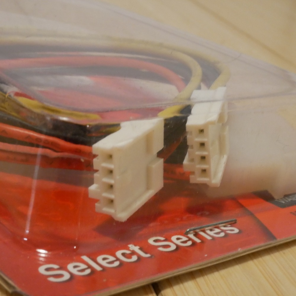 NOS 8" 4 Pin Molex To 2 x 3.5" Floppy Drive FDD Y Splitter Power Cable Adapter - Picture 4 of 5